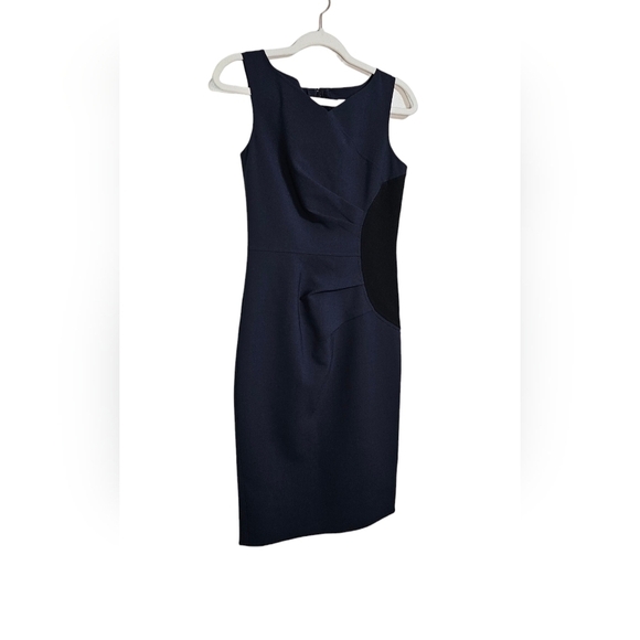 Carolina Herrera Navy Blue Sleeveless Silhouette career work Dress Size 2 Italy - Picture 12 of 12